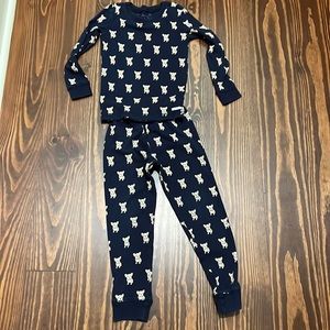 Janie and Jack Navy Pajama Set with Bear Print